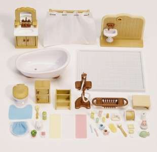 Calico Critters House Furniture Bathroom Kitchen Lot  