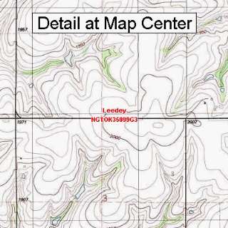 USGS Topographic Quadrangle Map   Leedey, Oklahoma (Folded/Waterproof 