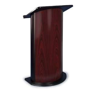   Mahogany with Black Anodized Aluminum Curved Lectern