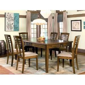   Chairs Set with Lattice Design Rich Walnut Finish Furniture & Decor