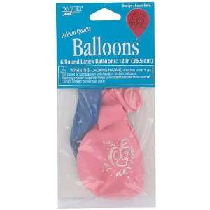  36 Packs of 6 30th Birthday Round Latex Balloons