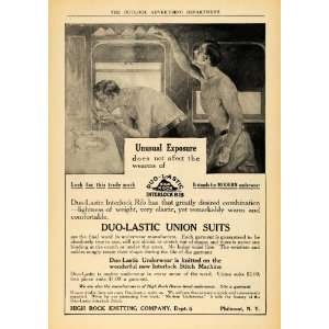  1910 Ad Duo Lastic Union Suits Men Fleece Interlock Rib 