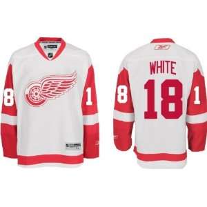  White #18 Detroit Red Wings Reebok ROAD Premier Jersey 
