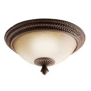 Larissa 14.5 Tannery Bronze Incandescent Flush Mount with Gold Accent 