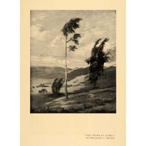  1911 Print Winds Spring Tree Hills Sky Clouds Landscape 