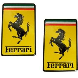 Ferrari Real Aluminum Rare Car Square Logo Badge Emblems (Pair 