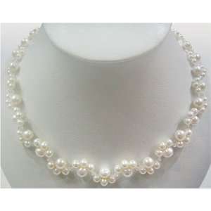  16 white freshwater pearl & crystal necklace Office 
