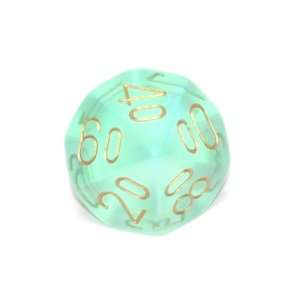  Chessex Borealis Light Green with gold Tens 10 (#00 90 