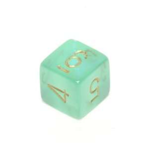  Chessex Borealis Light Green with gold d6 Dice with #s 