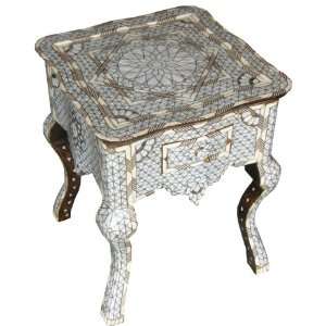  Syrian mother of pearl table   20x20x16 high   Mother 