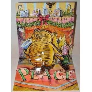 Pop Up Greeting Card   Winnie The Pooh Peace   Pop Up Holiday Card 