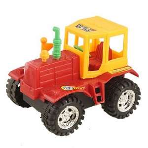  Plastic Wheel Farmer Vehicle Model Wind Up Car Toy Red Yellow Baby