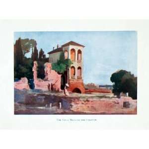  1904 Color Print Villa Mill Palatine Rome Italy 