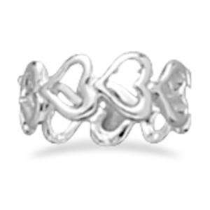  Cut Out Heart Band Ring Sterling Silver, 5 Jewelry