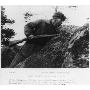  Soviet Guerrilla Activity,Russia,WWII,Scout with rifle