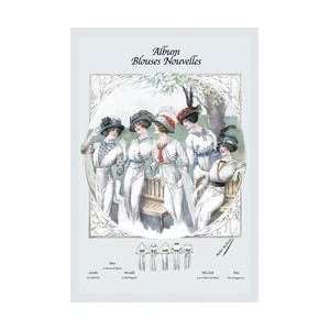   Blouses Nouvelles Five Ladies in White 20x30 poster