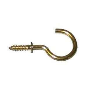  100 Brass Plated 1 3/8 Inch Cup Hook 7/8 Curve