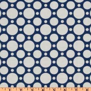 44 Wide Crazy for Dots & Stripes Large Dot Navy/White Fabric By The 