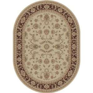  Empire 2612 Ivory / Brown Oriental Oval Rug
