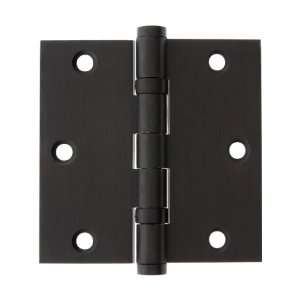   Brass Ball Bearing Door Hinge With Button Tips in Oil Rubbed Bronze