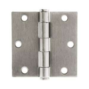   Steel Door Hinge With Button Tips in Satin Nickel.