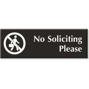  No Soliciting Please (with Graphic) Outdoor Engraved Sign 