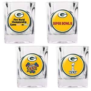  Green Bay Packers Super Bowl Champs 4pc Shot Glass Set 
