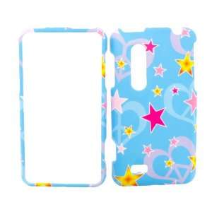  LG THRILL 4G PINK AND YELLOW STARS AND HEARTS COVER CASE 