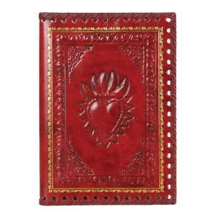   Refillable Leather Journal with Embossed Heart 