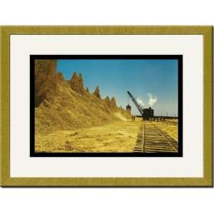 Gold Framed/Matted Print 17x23, Nearly Exhausted Sulphur Vat  