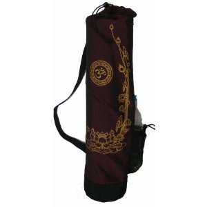  Yoga Mat Bag   Om w/Golden Lotus   Burgundy Sports 