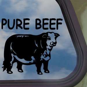  Pure Beef Bull Steer Black Decal Cattleman Ranch Car 