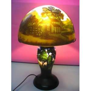  Tiffany Galle Landscape Table Lamp