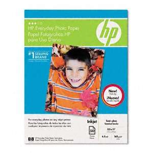  HP  Semi Gloss Everyday Photo Paper, 8 1/2 x 11, 50 Sheets 