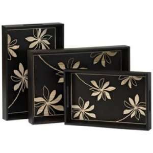  Kina Floral Trays Set of 3