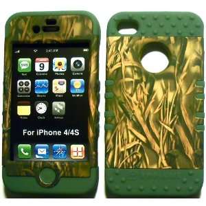  Camo Straw on Sage Silicone for Apple iPhone 4 4S Hybrid 2 
