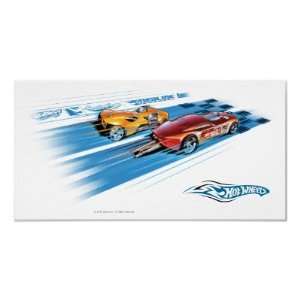  Black and Blue Hot Wheels Logo Poster