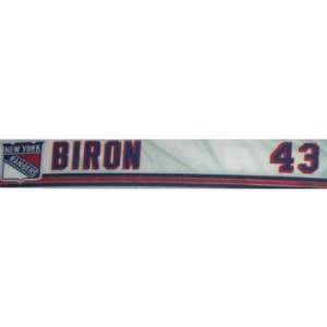  Martin Biron Nameplate   NY Rangers #43 Game Used Locker 