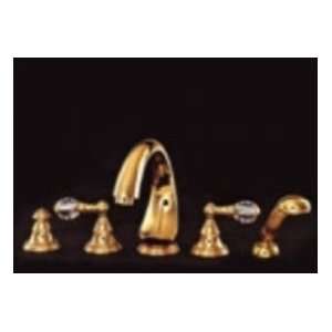 Aqua Brass 5 Piece Deckmount Tub Filler W/ Diverter & handshower 