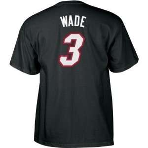  Miami Heat Dwyane Wade Name and Number T Shirt (Black 