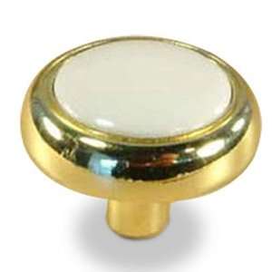   , Knob (CENT25206 3WT)   Bright Brass/White Ceramic