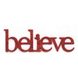  Red Glittered Believe Magnet (1892 8 Embellish Your Story 