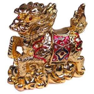  Bejeweled Golden Qi Lin Trinket Box 
