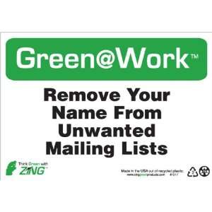 Zing Environmental Awareness Sign, Header Green at Work 