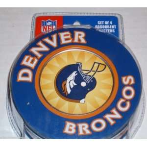  Denver Broncos Absorbent Coasters Set of 4 Heavy Duty 