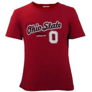  Ohio State Buckeyes Red Ladies Theme Park Passport T shirt 