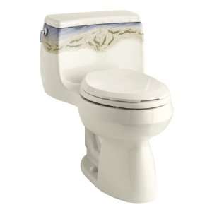    Piece Comfort Height Toilet with Polished Chrome Trip Lever, Almond
