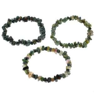   Tourmaline Chip Bracelets   Set of 3   Dark Green, Green, and Assorted