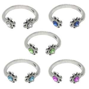 925 Sterling Silver Double Jeweled Toe Ring   TS110  