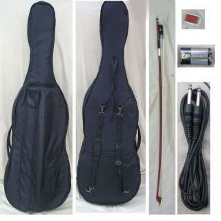 Black 4/4electric acoustice Cello Outfit Beaut+Bow+Bag.  
